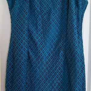 White House Black Market Blue Sheath Midi Dress
